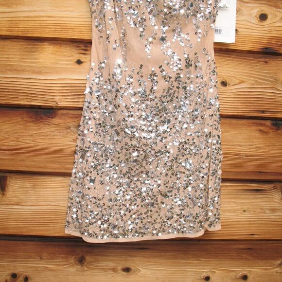 Mac Duggal 93552 Women ONE SHOULDER SHEER HAND BEADED MINI DRESS - Picture 10 of 15